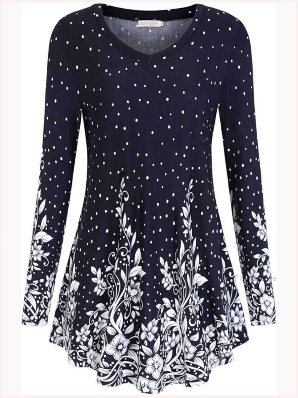 Casual Long Sleeve V-Neck Tunic for Leggings Plus Size